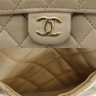 CHANEL Quilted Mini Bum Bag Belt Beige Leather France Authentic