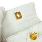 CHANEL Quilted CC Belt Waist Bum Bag White Leather