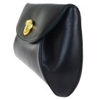 Authentic Cartier Logos Panther Clutch Hand Bag Leather Black Italy
