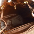 CHANEL Triple CC Chain Backpack Bag Brown Caviar Skin Leather