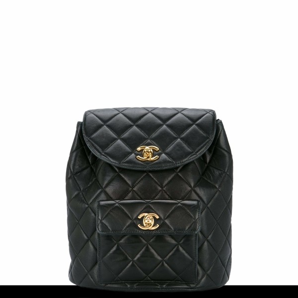 Chanel Quilted Lambskin Black Backpack