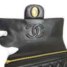 CHANEL Quilted CC Logos Chain Backpack Bag Black Leather