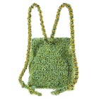 CHANEL Quilted CC Chain Backpack Bag Green Tweed