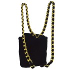 CHANEL Quilted CC Chain Drawstring Backpack Bag Black Velvet