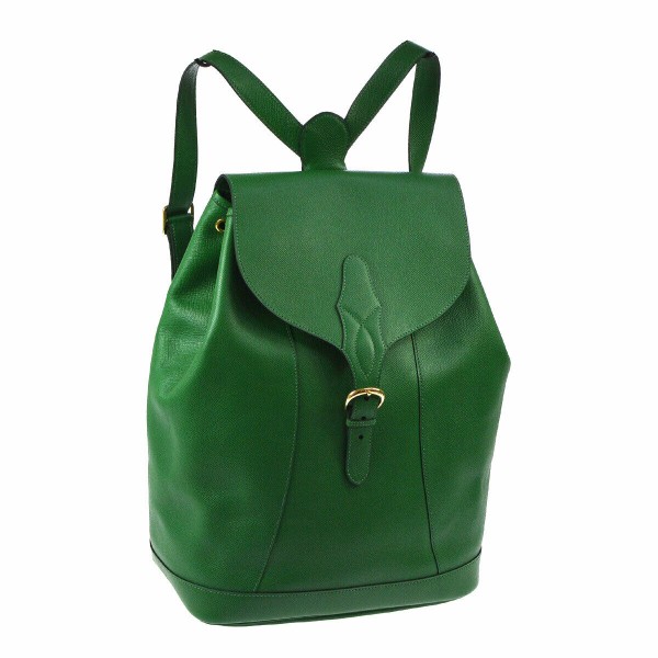 HERMES ISABEL Backpack Bag Green Veau Greine Couchevel