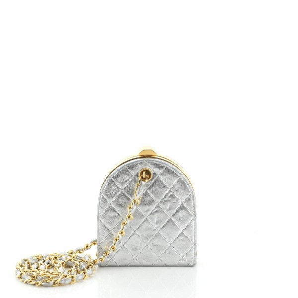 Chanel Frame Clutch Bag Quilted Leather Mini