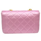 CHANEL Quilted CC Single Chain Shoulder Bag Pink Satin