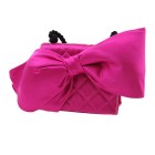 CHANEL Quilted Bow Motif CC Mini Shoulder Bag Pink Satin