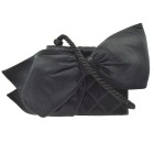 CHANEL Quilted Bow Motif CC Mini Shoulder Bag Black Satin