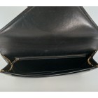Authentic Hermes Black Lydie Clutch Shoulder Bag Box Leather