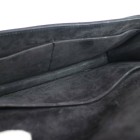 Authentic HERMES Faco Clutch Bag Purse Black Suede Leather