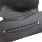 HERMES Faco Clutch Hand Bag  3 R Purse Black Satin France