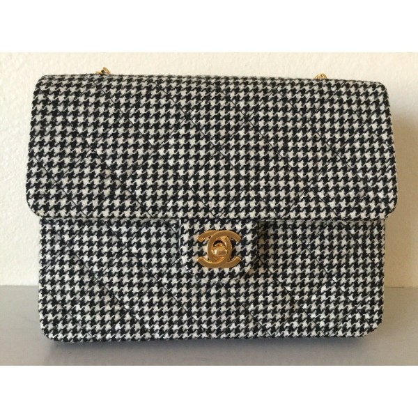CHANEL HOUNDSTOOTH MINI FLAP BAG