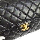 Auth CHANEL Quilted CC Both Side Flap Chain Shoulder Bag Leather