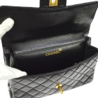 Auth CHANEL Quilted CC Both Side Flap Chain Shoulder Bag Leather