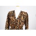 YSL 80's Rive Gauche Leopard Print Silk Blouse Belted
