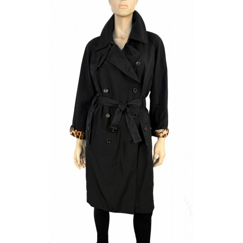 YSL Black Shell Belted Trench Coat