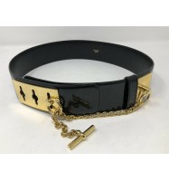 Leather women's belt gold OLD Celine 