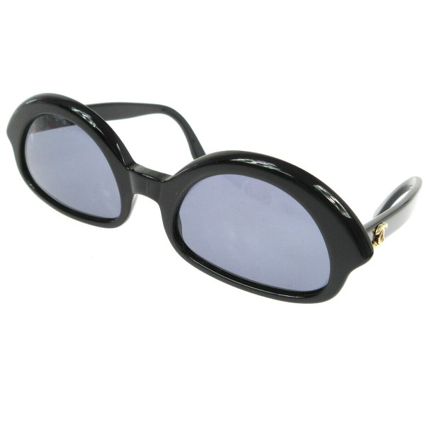 CHANEL CC Logos Sunglasses Eye Wear Black Plastic 01944 94305 Authentic