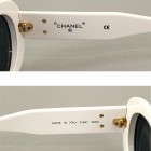 CHANEL Sunglasses White Grey 01947 10601 Eye Wear